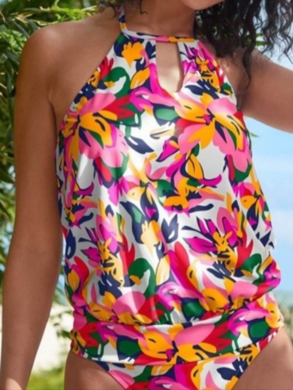 VENUS Bold Babe Multicolor Floral Tankini Top, Size M - Picture 13 of 13